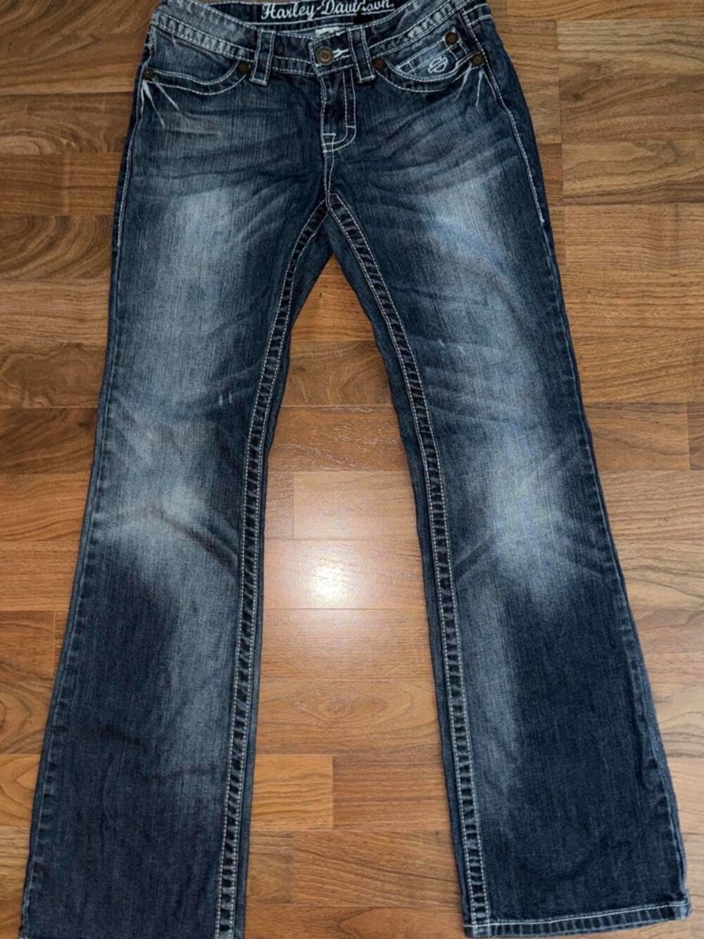 Harley Davidson Women's Blue and Navy Jeans